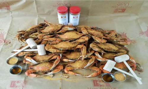 Fresh Maryland Blue Crabs | Steamed | Includes Crab Paper, 2 Mallets & Pint Glass | Wild Caught |...