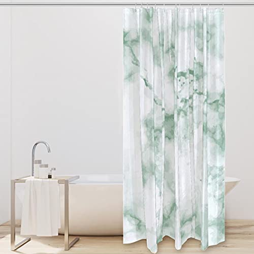 Rideau de douche marbre vert 183cm grand format imperméable anti-moisissure - 3