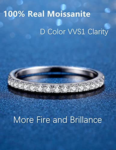 Edenfox Moissante Wedding Engagement Rings for Women, 925 Sterling Silve Ring, Promise Anniversary Ring for Her2