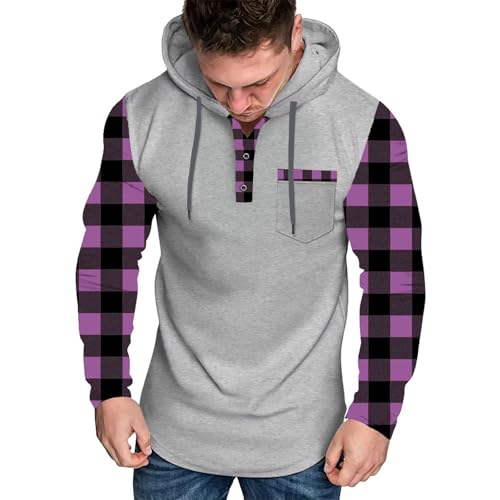 Men's Quarter Button Sweatshirt Slim Fit Lightweight Outdoor Hoodie Pullover Fall Winter Warm Casual Polo Sweaters