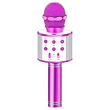 【Hohe Kompatibilität】--- Unsere Karaok-Mikrofone machen tolle Gäste auf jeder Party - und sind entworfen, um Sie zum Star jeder Szene zu machen. Das Mikrofon ist mit jedem Bluetoot-fähigen Gerät (Version 4.1) kompatibel, einschließlich aller iOS- und Android-Smartphones und -Tablets