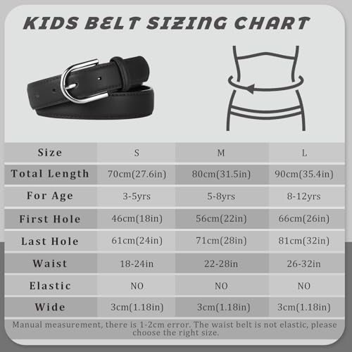 WELROG Kids Belts for Boys and Girls PU Leather Belt for School Uniform Casual Jeans Age 6-10 Years2