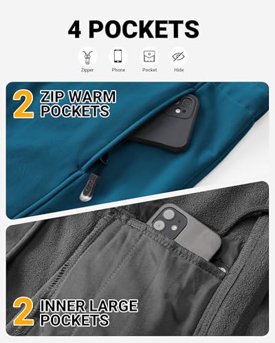 Outdoor Ventures Softshell Jacket Ladies Rain Jacket Functional Rain Coat Windbreaker Waterproof Hiking Jacket Breathable Outdoor Jacket with Hood for Spring Fall Winter - Image 5