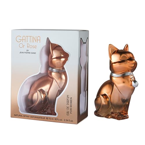 Jean-Pierre Sand - Gattina Rose - Eau de Parfum, 75 ml - Perfume para mujeres en frasco de coleccionista, ideal como regalo - Perfume para mujer en frasco de gato