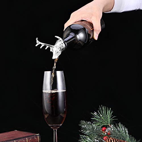 BESTOMZ Weinflaschenverschluss Weinausgießer Hirschkopf Flaschenausgießer Wein Stopper für Weinflaschen Geschenk für Weinliebhaber Und… – Ansicht 6