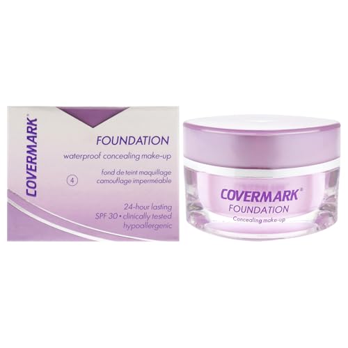Covermark Foundation Waterproof, Fondotinta Ipoallergenico e Non Comedogenico, SPF 30, Per Tutti i Tipi di Pelle, Formula Senza Acqua, Colore 04, Formato 15 ml