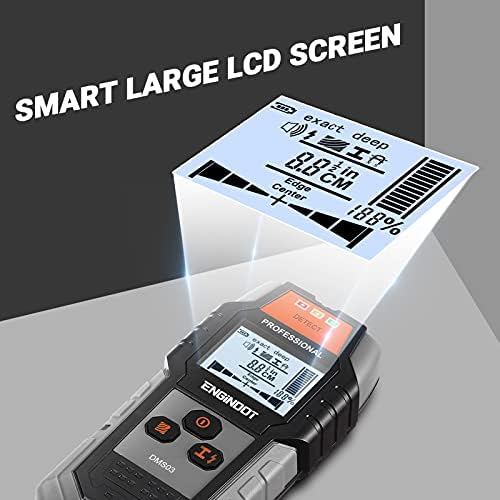 Stud Finder Wall Scanner, 4 in 1 Stud Detector, ENGiNDOT Electronic Stud Sensor with Digital LCD Display for Wood, AC Wire, Metal Studs Detection, with Automatic Calibration and Audio Alarm, DMS03