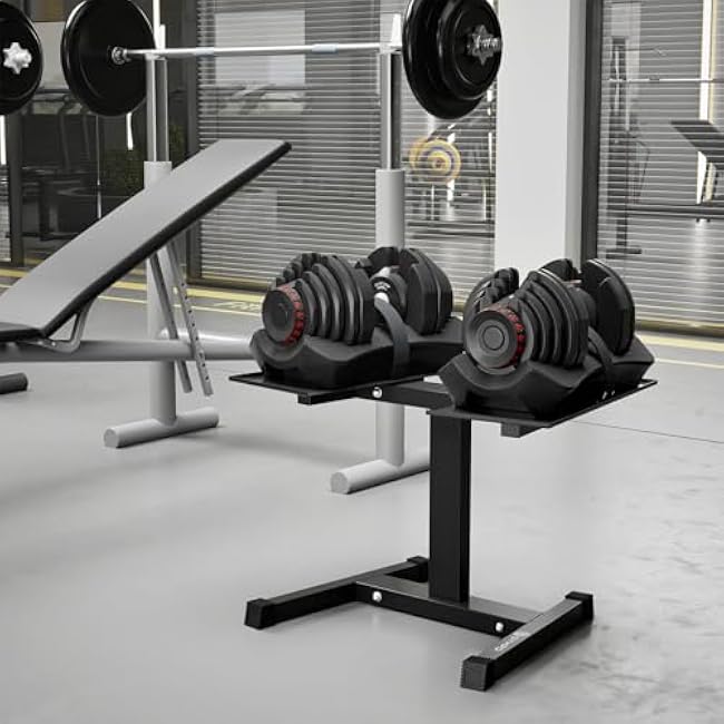 2025 NEW Adjustable Dumbbell Stand, 200 lb Capacity, Dumbbell Rack with Adjustable Belt, Heavy Duty Column Dumbbell Stand, Easy Storage & Safety for Home Gym, Dumbbell Rack Stand Only