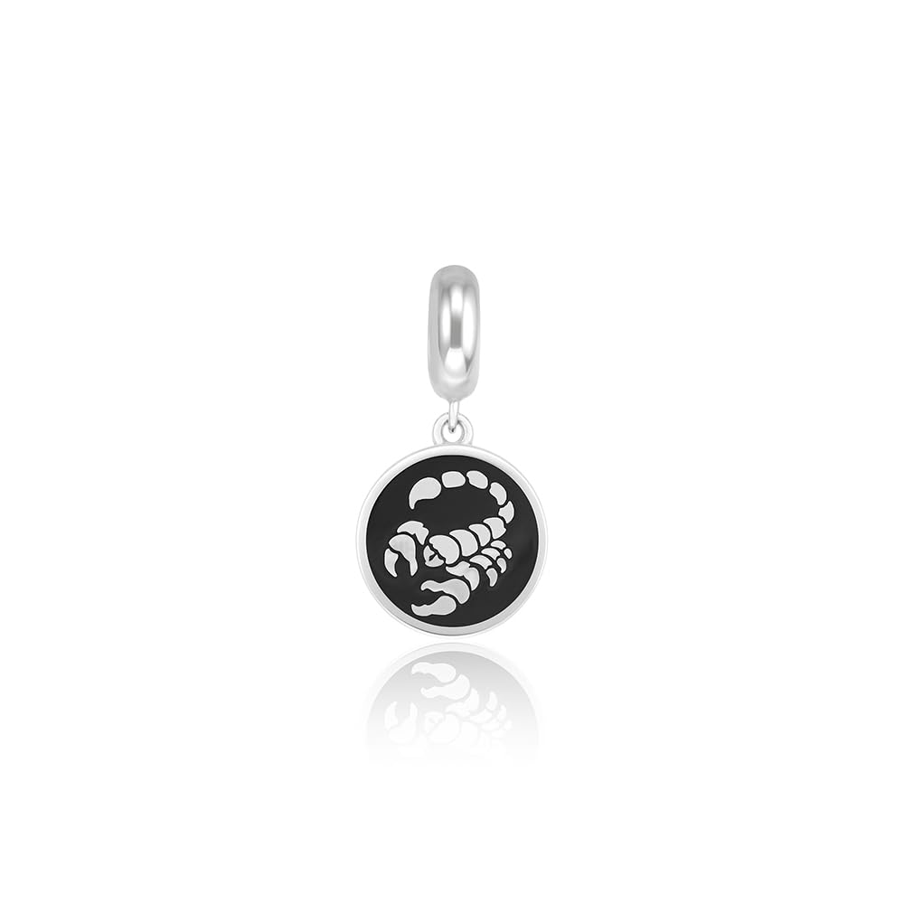 Pure Silver Scorpio Zodiac Pendant | Dual-Sided Design with Symbol & Scorpion Motif | Elegant Minimal Pendant Necklace Charm for Men & Women | Stylish & Durable