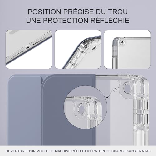 Coque iPad 9e génération transparente antichoc avec veille auto - 5