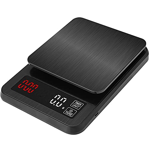 Liudan Digital Kitchen Scale Electronic Drip Coffee Scale with Timer，for Cooking Baking Measure Tools (Color : 5000g x 0.1g)
