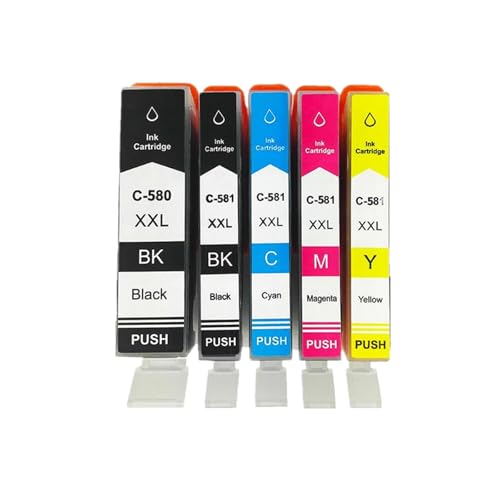 Cartouche Canon PGI580XL CLI581XL jet d'encre compatible Pixma pack de 5