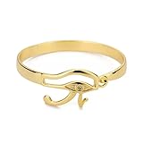 TURTLEDOVE Eye of Horus Cuff Bracelet, Stainless Steel Egyptian Bangle, Ancient Egyptian Amulet