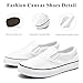 Women's Slip on Canvas Shoes Classic Casual Sneaker, Fashion Sneakers for Walking No Lace Travel White
