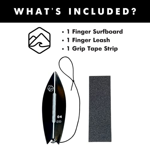 Hawker & Watts Shred Haus Finger Surfboard | Toy Finger Surf Board | Surf The Wind | Mini Surfboard For Kids Teens Adults | Surf Anywhere Anytime | Shreddy (Black) #TOP4