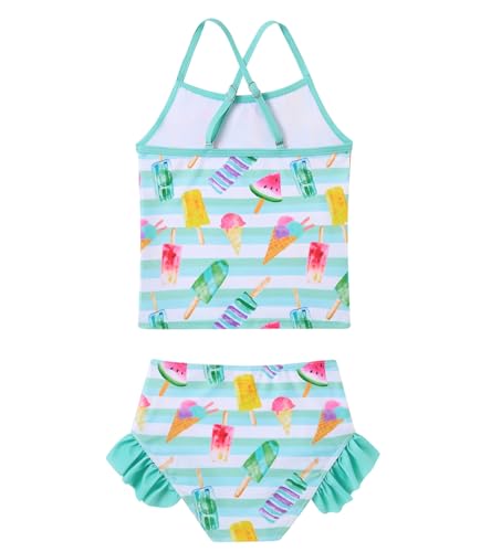 Image of BFUSTYLE Girls Swimsuit 3 Pieces Rash Guard Kids Long Sleeves Bathing Suit 3-8 Years Sun Proction Swimwear Tankini