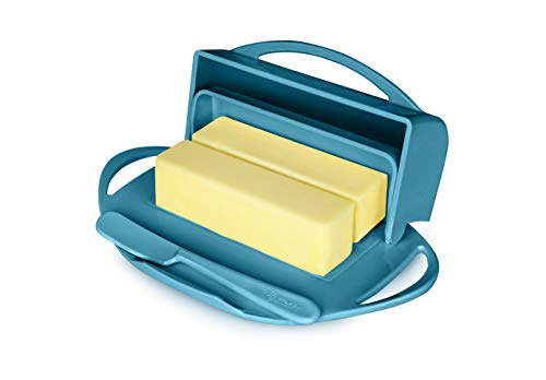 Butterie Flip-Top Butter Dish With Matching Spreader (Aqua) #TOP3