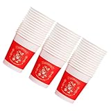 FIXOSHEE 50 Piezas Unidades Vasos de Papel Rojo para Fiesta de Año Vasos Desechables para Bebidas Diseño Decorativo para Boda y Picnic