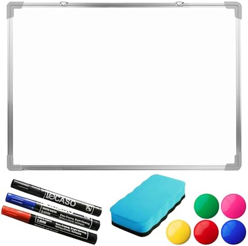 NTEK Magnetic Whiteboard For Wall, Dry Erase White Board, Aluminium Frame & Pen Tray Dry-Wipe Writing Surface For School, Home And Office (60X40 CM - View #3