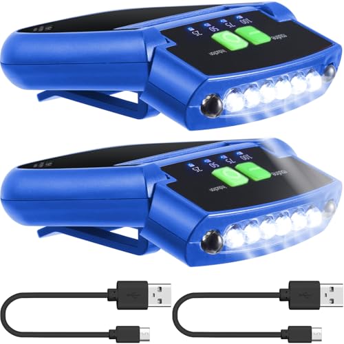 Mudder MUDDER-UJNG7952 2 Pieces Led Clip On Cap Lights Usb Rechargeable Cap Flashlight Clip Waterproof Ultra Bright Hat Flashlight Headlamp cover