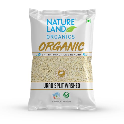 Image of Natureland Organics Urad Dal /Split Washed 500 Gm - Organic Healthy Pulses