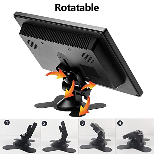 Podofo 10.1” Hd Monitor For Mini Tv & Car Video Player & Computer Display Tft Lcd Color Screen For Car Backup Camera & Home Security System Built In Speaker Support Bnc/Avi/Vga/Hdmi #TOP4