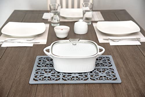 GASARÉ, Extra Large, Thick, Silicone Trivet for Hot Dishes, Pots, and Pans, Heat Resistant Mat for Countertop, Hot Pad for Kitchen, Easy to Clean, 16 x 12 x 3/8 Inches, Gray by GASARÉ - Image 7