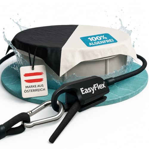 Folienkönig Poolabdeckung aus Premium-Silofolie 5x5m mit EasyFlex-Verschluss | Lichtdichte Poolfolie gegen Algen | Reißfeste Winter- & Sommerabdeckung für Pools ø320-420cm