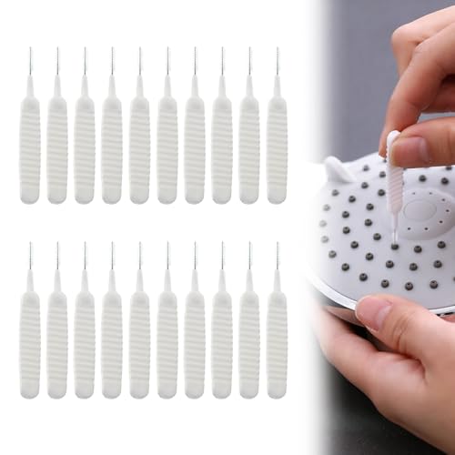Image of Shower Head Cleaning Brush for Small Hole, Upgrade Multifunctional Shower Cleaning Tools, Showerhead Cleaning Brushes Anti-Clogging Nozzle with Storage Boxes (20, White)