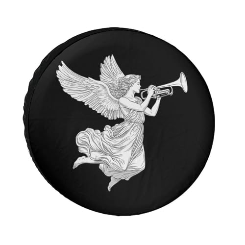 Flying Angel with A Trumpet Spare Tire Cover Oxford Waterproof Wheel Protectors Universal Car Accessories 28inch