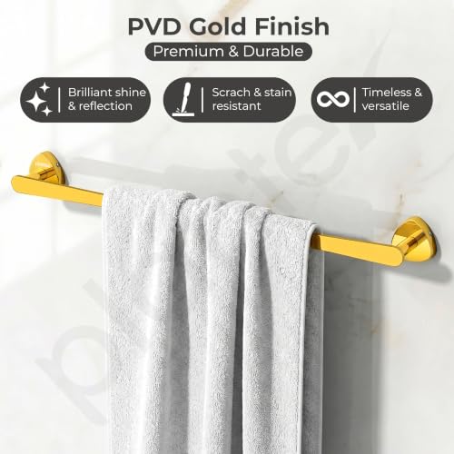 Image of Plantex J4 Stainless Steel 24 Inch Towel Rod for Bathroom /Towel Holder in Bathroom /Towel Holder /Bathroom Accessories (PVD Gold Finish) Angel