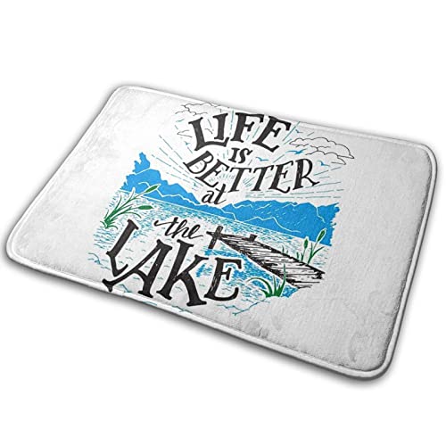 Lake House Bath Mat 16x24 Non-Slip Plush Shower Rug