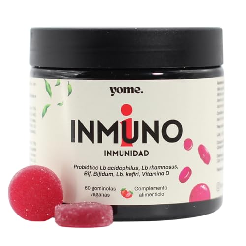 YOME Gominolas Probióticos Intestinales - 60 Gummies veganas sabor natural a fresa - Flora...