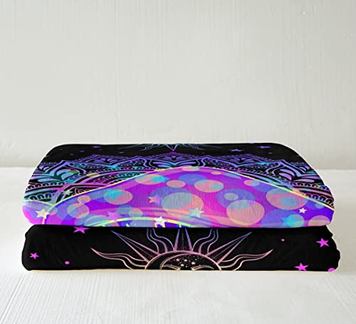 Mushroom Plush Blanket Throw Ombre Glitter Sherpa Blanket For Kids Boys Girls Mushroom Decor Gypsy Mandala Fleece Bed Blanket Gradient Mushroom Farm Western Fuzzy Blanket Sofa Decor Queen 90"X90" #TOP1