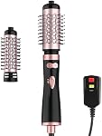 Rotating Hair Dryer Brush, Spin Brush Blow Drye 1.5 Inch &2 Inch, Hot Air Heated Round Brush for Hair Volumizer, Smooth, C-Curls|Black