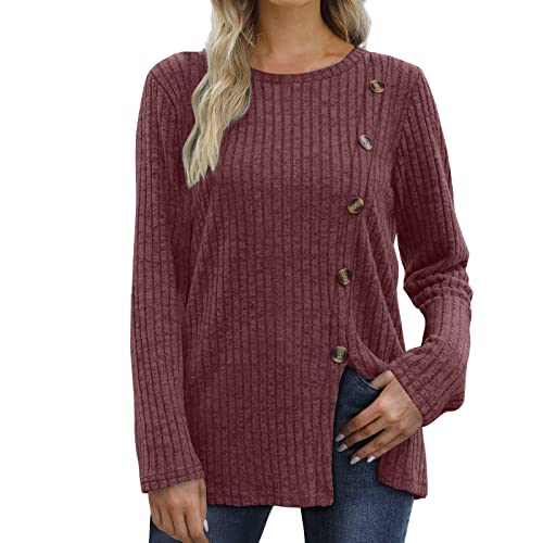 MAIGOIN - Vestidos pequeños para mujer, camiseta blanca lisa para mujer, talla grande, bufanda de gasa, tops para mujer, traje de baño, cuello alto, ropa para mujer, ofertas del día, color rojo, talla