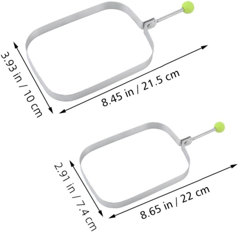 SOLUSTRE 4pcs Cake Mold Oblong Rectangle Egg Frying Mold Pancake Fried Egg Molds Rectangle Mold Griddle Omelette Breakfast Large s Ring Form Stainless Steel