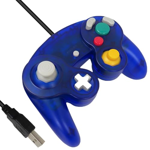 USonline911 5.8-Foot Wired USB Game Controller Fit for Gamecube, Universal Gamepad Fit for MAC Windows System PC Controller, Customizable 16-Buttons Controller