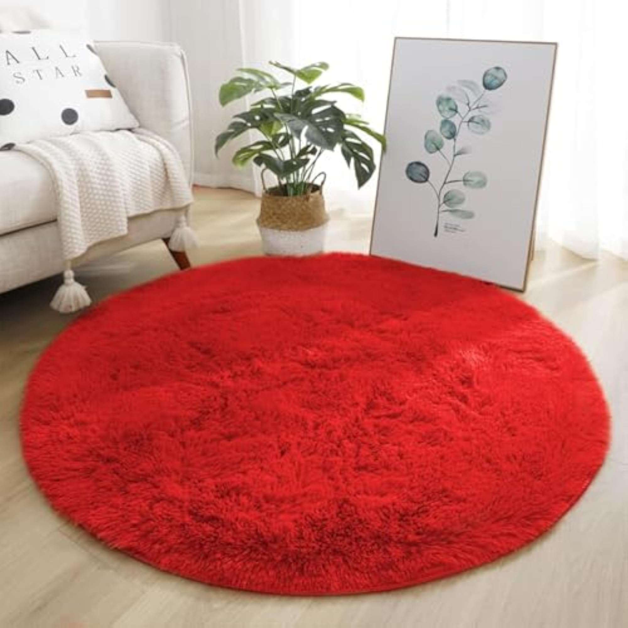 Luxury Fluffy Shaggy Polyester Carpet, Soft Modern Fur