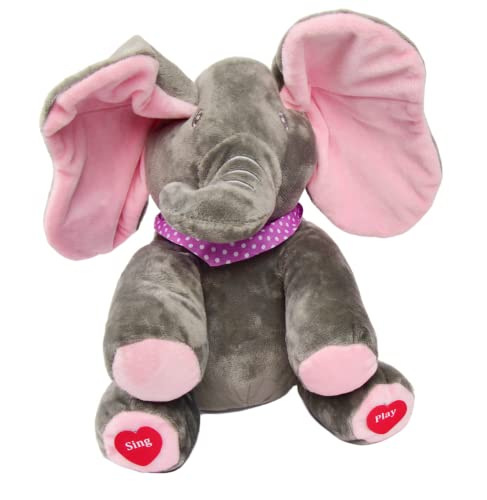 GDYS Peekaboo Elefante Música Cubre Ojos Bebé Puede Cantar Peluche Eléctrico