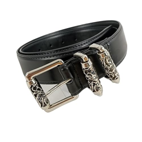 Ceinture large en cuir de vache pour femme style punk et gothique