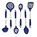 Produktbild Blau Küchenutensilien & Küchenhelfer Set  Hitzebeständiges Küchenzubehör Aus Edelstahl & Silikon - Pfannenwender, Schlitzlöffel, Rührlöffel, Schöpfkelle, Spaghettilöffel & Schaumlöffel