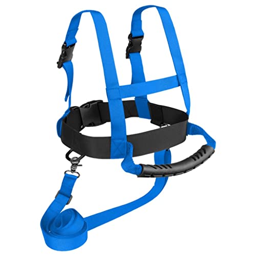 Ski with Detachable Leash and Grip Handle, Blue