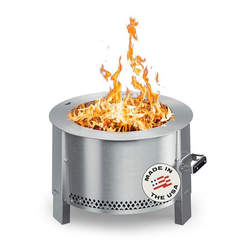 Breeo Smokeless Fire Pit (Y Series - Stainless Steel) | 21 inch Portable Smokeless Firepit for Outside | 31 Pounds | Ideal for Families Compatible with Wide Range of Breeo Accessories