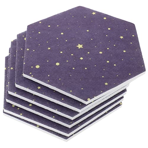 Happyyami 6Pcs Hexagon Felt Boards Decorative Memo Boards for Home Office Classroom Removable Self Adhesive Picture Display Tiles Unique Wall Decoration for Photos and Notes