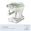 Ariete Caffè Espresso Vintage 1389, Macchina per Caffè Espresso per Polvere o Cialda ESE, 1 e 2 Tazze, Lancia Cappuccinatore, Supporto Tazze in Acciaio Inox, 15 Bar, 850W, Verde