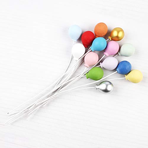 Ercadio 12 Pack Balloon Cake Toppers Resin Round Shape 3D Balloons Cupcake Picks Baby Shower Girls Boys Birthday Wedding Party Cake Decoration Supplies Mixed Colors #TOP2