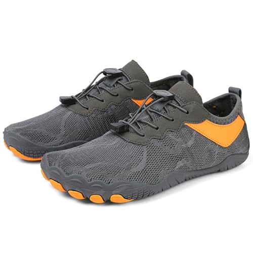 Wizeny Zapatos de acuáticos para Hombre Zapatillas de natación Playa, Secado rápido, para Buceo, Deportes acuáticos, Senderismo,Gris,39 EU