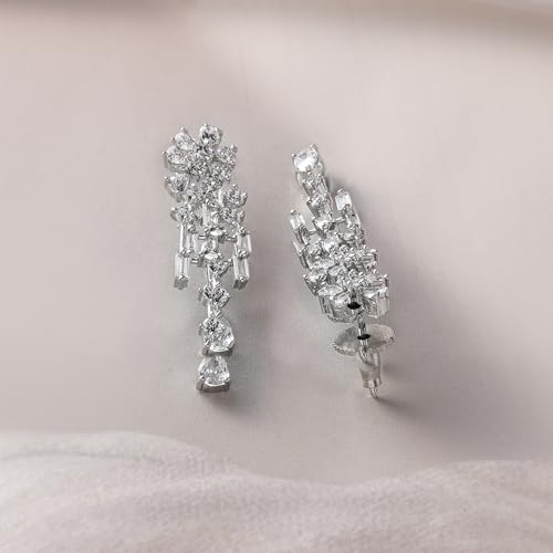 Image of Rubans AD Zircon Bridal Necklace Earrings Jewellery Set