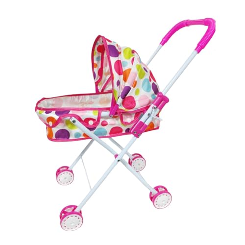 Dickly Puppenwagen, Rollenspiel-Simulations-Kinderwagenspielzeug mit Baldachin für Rollenspiele im Freien – Bild 8